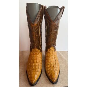 Rancho Genuine Crocodile Cowboy Boots Men’s US 9 EE Wide (Mex 27EE) Brown Exotic